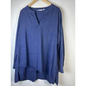 Soft Surroundings Top Women XL Viscose sleeve Roll tap layered 2BQ85